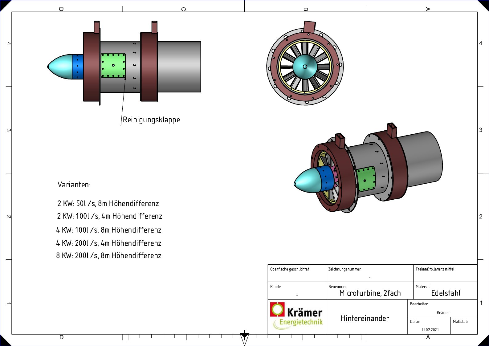 Microturbine zweifach hintereinander